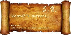 Spissák Norbert névjegykártya